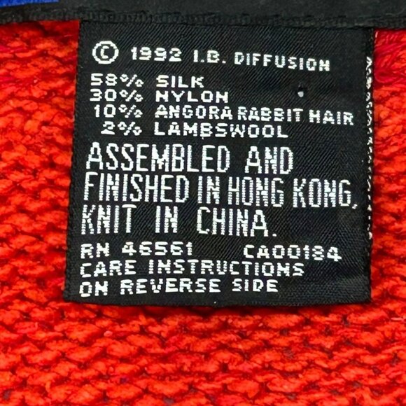 Vintage 1992 Red Knit Sequin Bow Sweater Silk/Nylon/Angora/Lambswool Size Medium - Picture 5 of 8